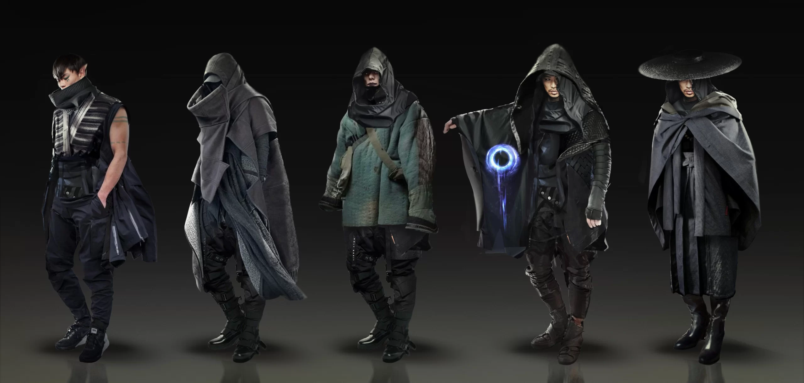 concept design, character design, costuming, production art, film, art direction, layout, prop design, wardrobe, cyberpunk, CD Projekt Red, Arkane, film